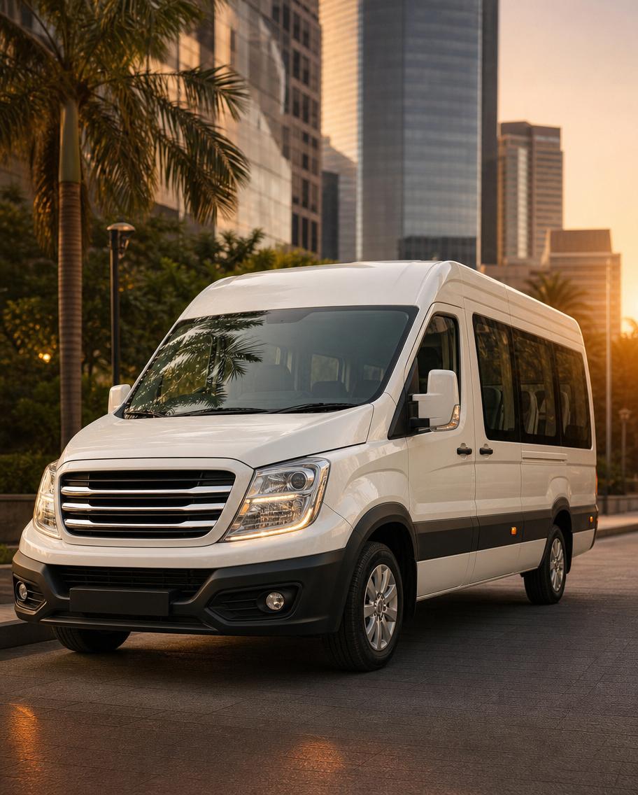 Force Urbania luxury van rental in Hyderabad — 13 & 17 seater Urbania on rent by Sathwik Tours & Travels
